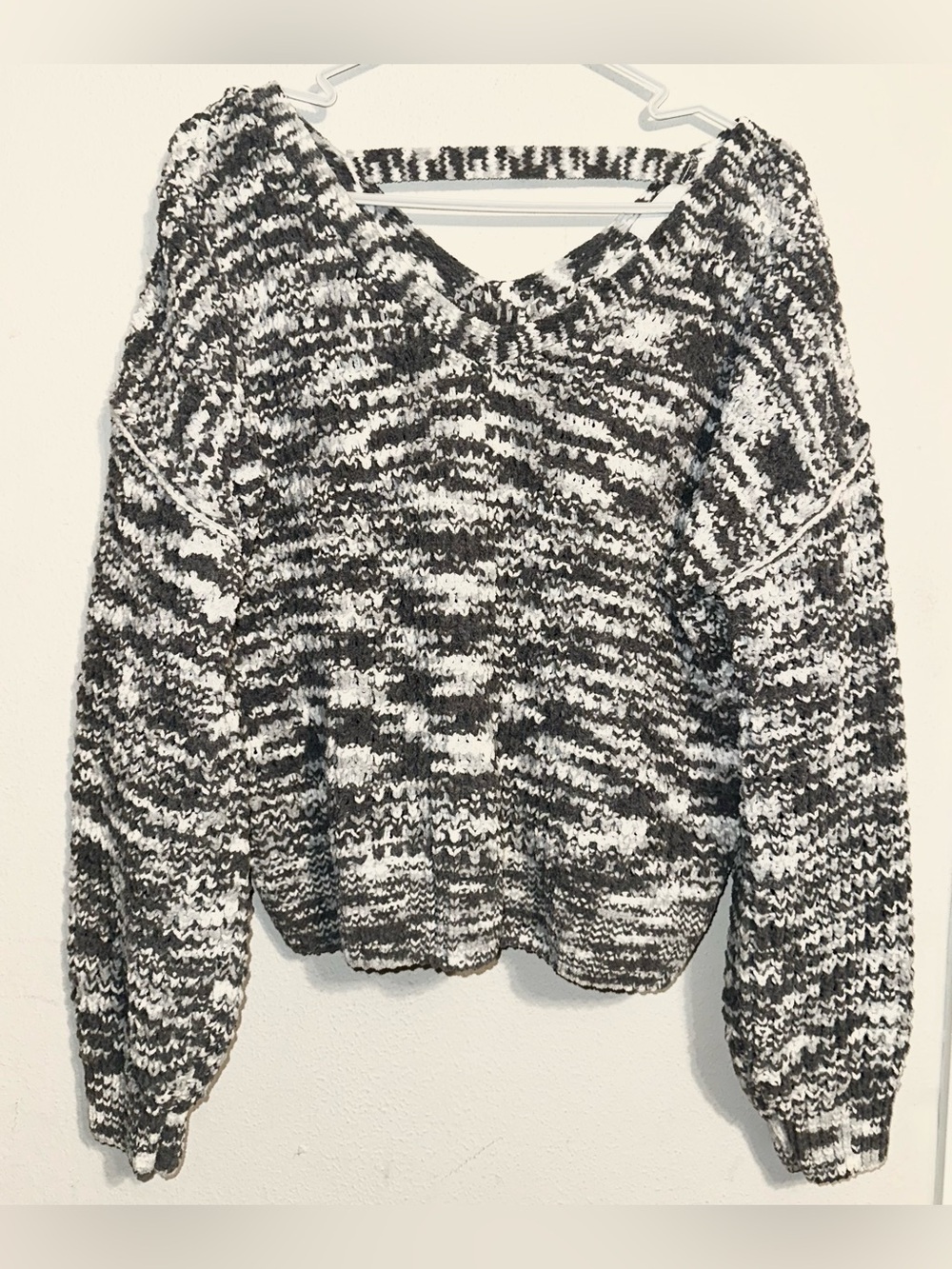 Pink Rose Monochrome V-Neck Sweater